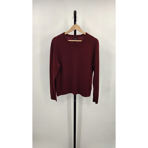Quince Sweaters - Quince Women Mongolian Cashmere Crewneck Sweater Rich Burgundy Sleeved Top L